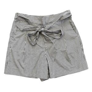 J. Crew Factory | Striped Cotton Pull On Shorts with Bow | Navy/White | Size 6